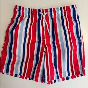 Cat and Jack Boys Red, White, and Blue Striped Swim Trunks